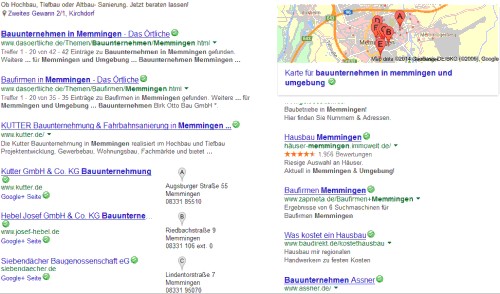 regionale Google Suchergebnisse